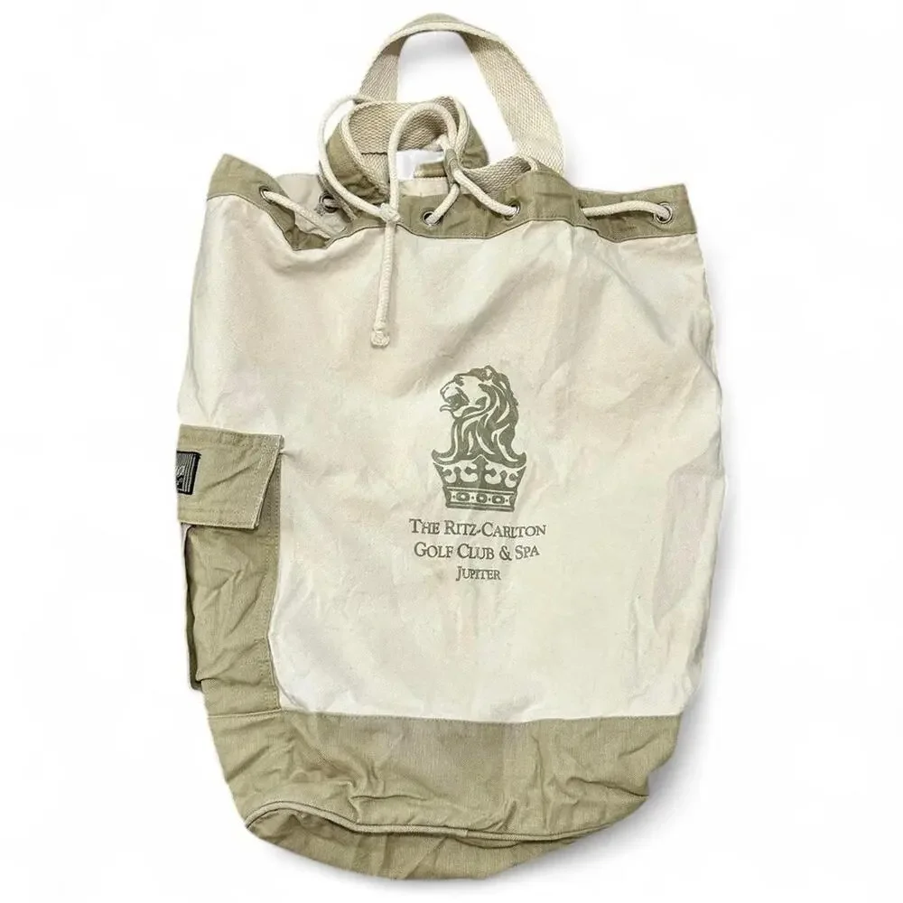Ritz Carlton weekend travel bag cotton canvas old money